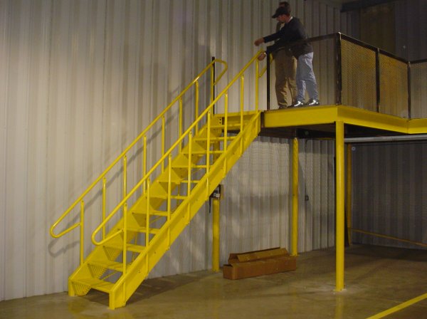 INDUSTRIAL STAIRCASE WITH HANDRAILS